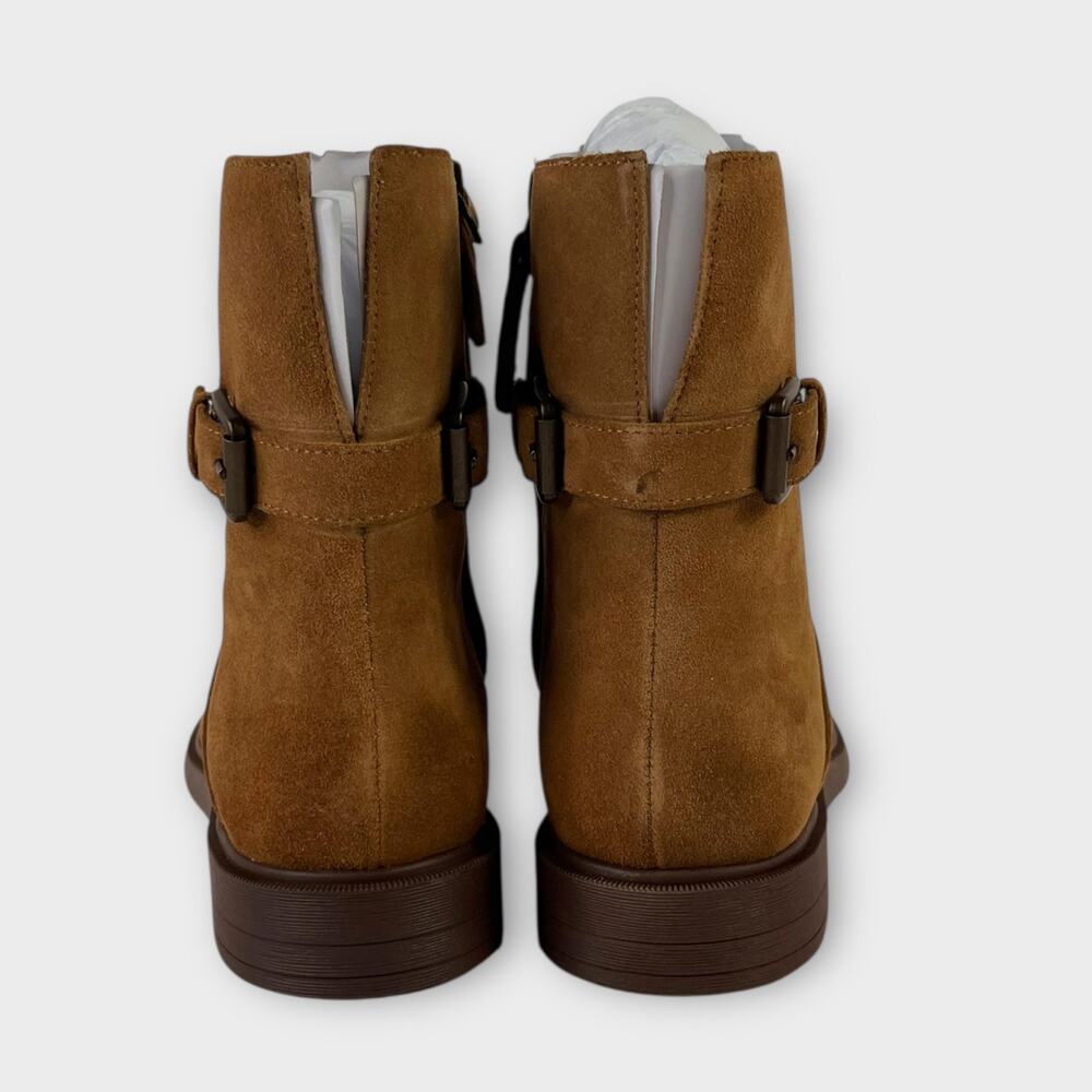 Franco Sarto Pippen Square Toe Boot Brown Suede Size 9 - Picture 4 of 9